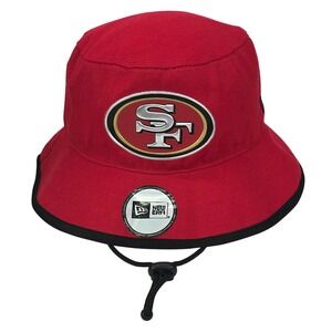 New Era San Francisco 49ers Bucket Hat Mens OSFM Red Vintage NFL Boonie SF Logo